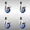 Service Caster 4 Inch 316SS Blue Poly Swivel 1-3/8 Inch Expanding Stem Caster Set Lock Brake SCC-SS316TTLEX20S414-PPUB-BLUE-138-4 - alternate 1